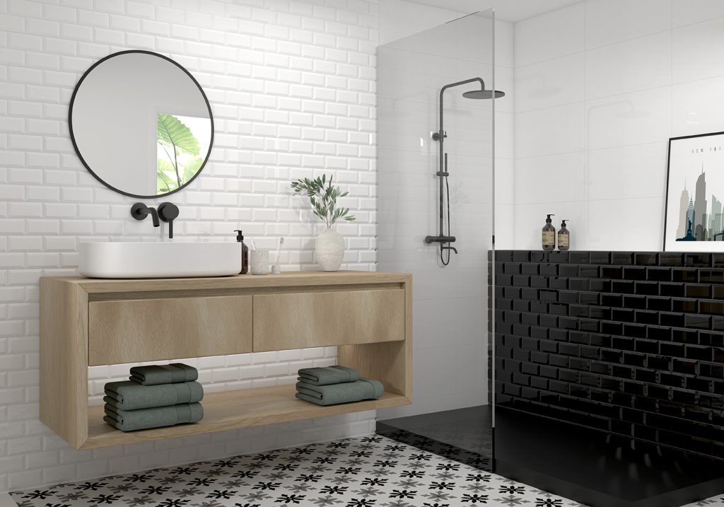 baño-blanco-negro-piezas-pequeñas